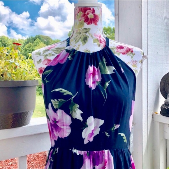 Vince Camuto Floral High Neck Maxi Dress - Picture 2 of 5